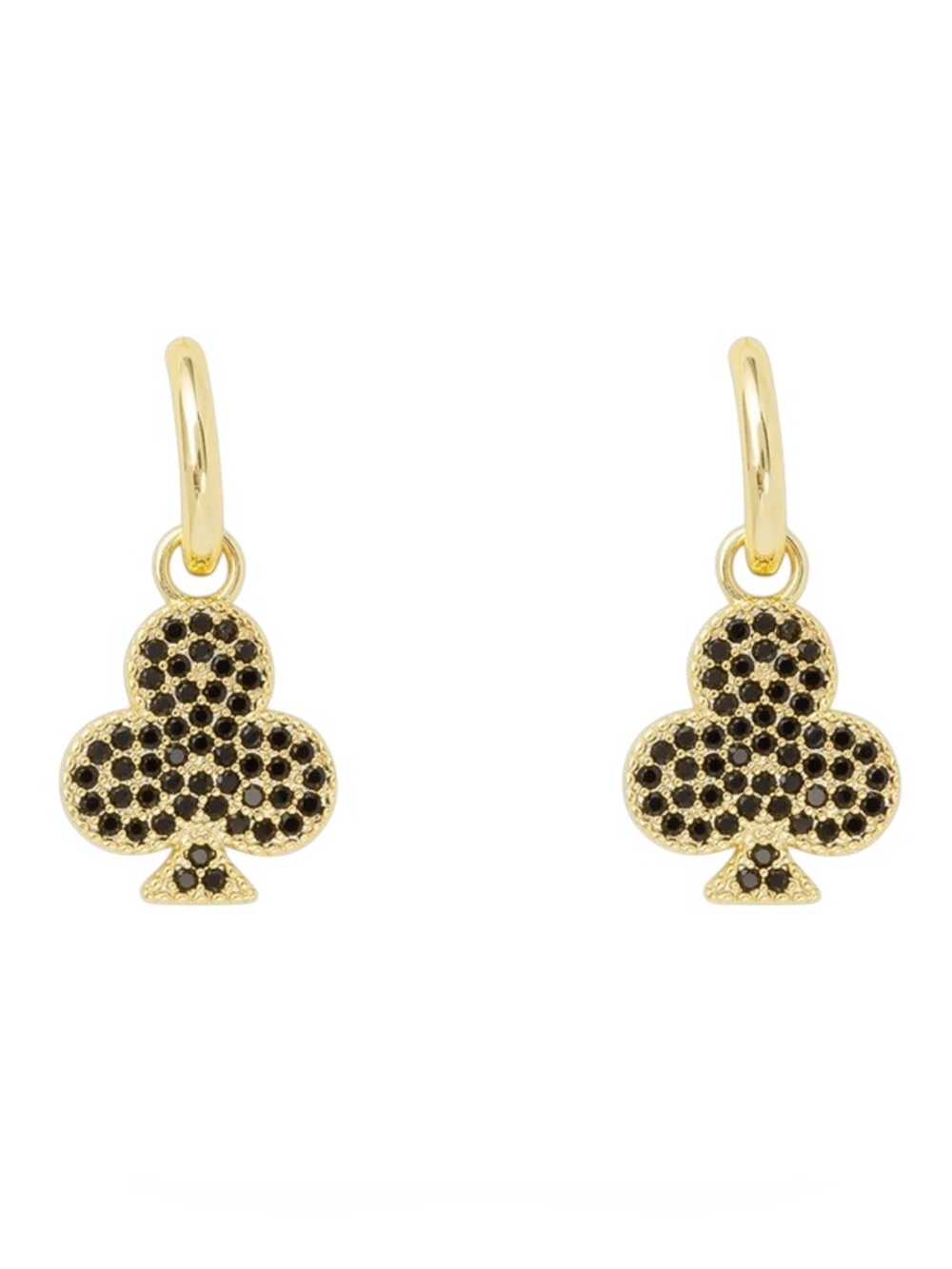Amanda Blu Black Club Allover Cubic Zirconia Rhinestone 18K Dipped Gold Earrings